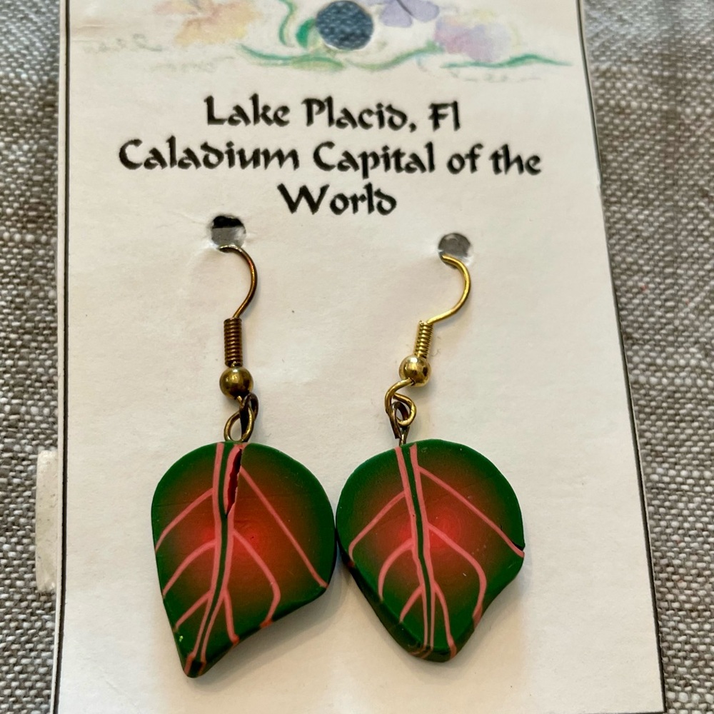Polymer clay cladium earrings